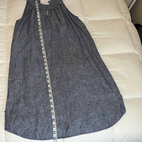 St Tropez Blue Linen A Line Dress with Denim Look in XS. Great Vacay Dress!! - Picture 8 of 12